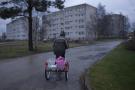 Laagri, Estonia, 11/2011 • An adult-sized tricycle lets Piret-Karin Sula carry out errands such as shopping or going to the bank. Credit: Lurdes R. Basolí